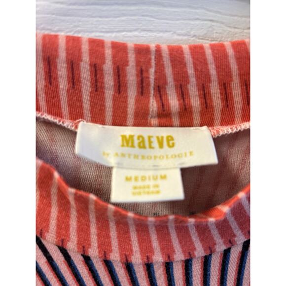 Maeve Anthropologie Cleary Striped Sleeveless Jersey Midi Dress Multicolor M - Picture 3 of 7